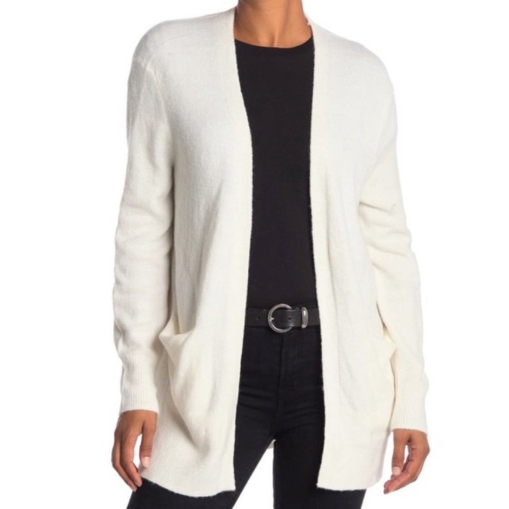 Madewell cream open front wool blend cardigan XS